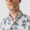 Classic Short Sleeve Shirt Navy Flower