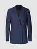 Double Breasted Tech Wool Blazer Navy