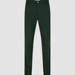Ease Pants Slim Northern Pine – mörkgröna byxor i smal passform med knäppning fram och 360°-stretch.