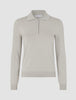 Women's Elevated Knit Polo Cold Beige Melange