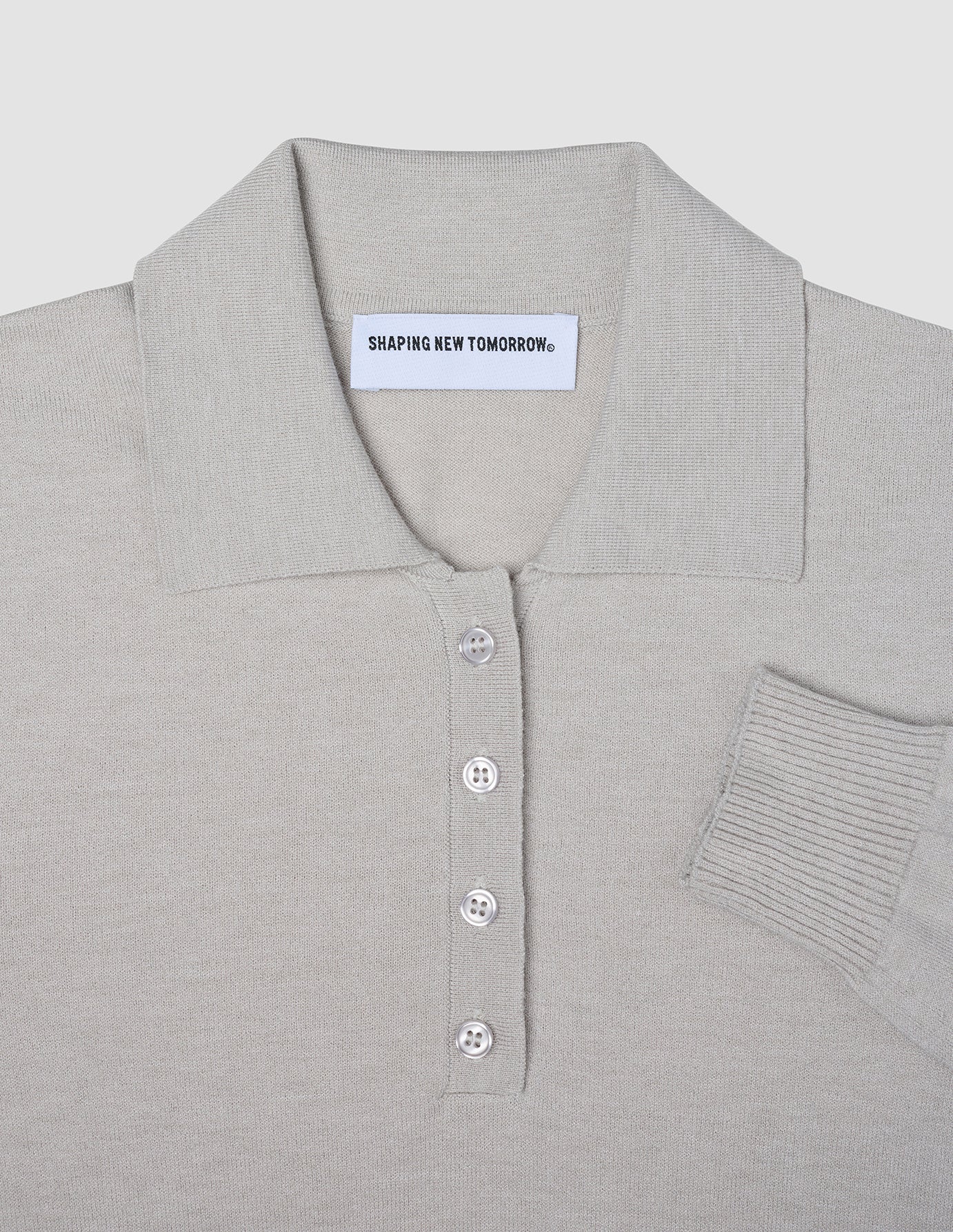 Women's Elevated Knit Polo Cold Beige Melange