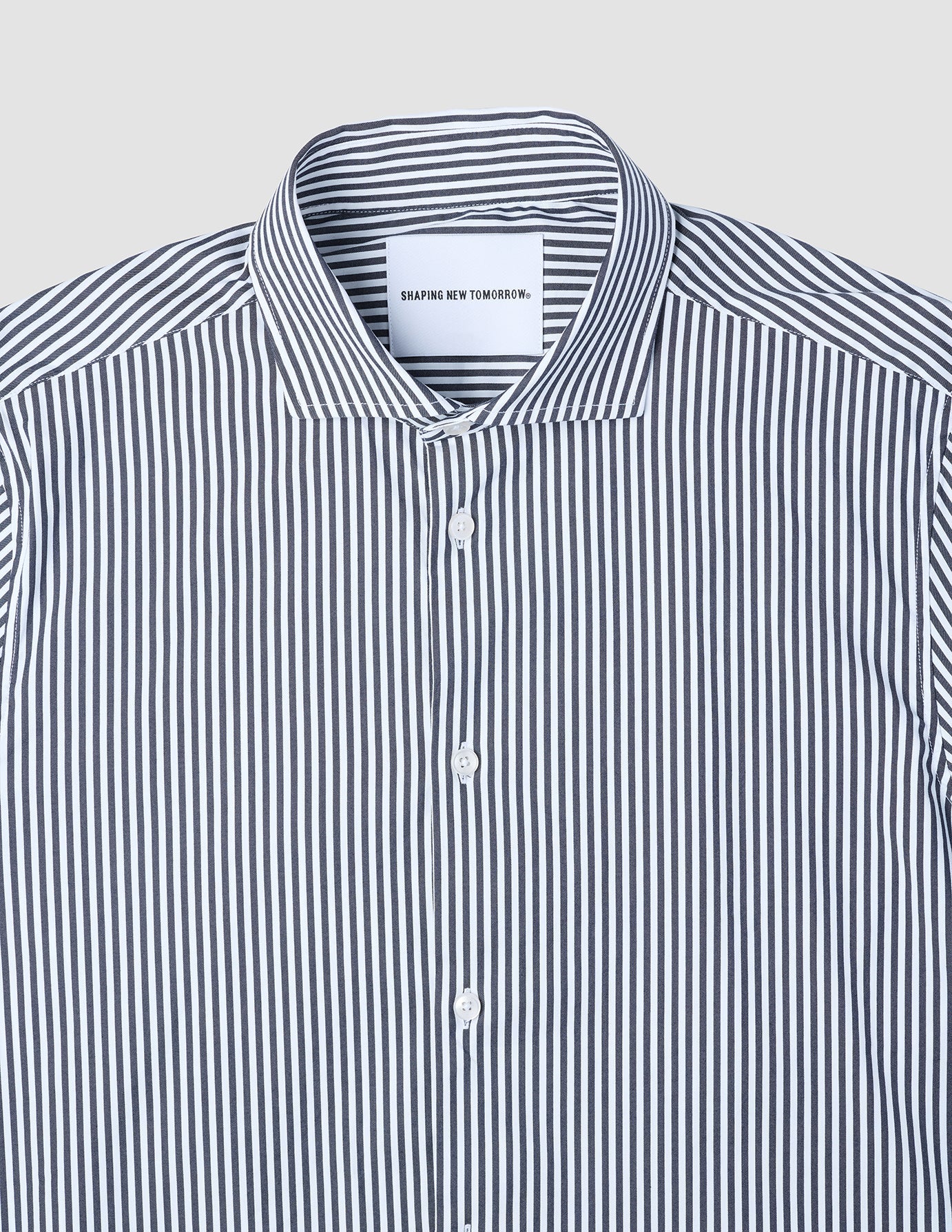Elevated Shirt Navy Stripe Thin Regular