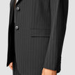 Essential Blazer Black Silver Pinstripe