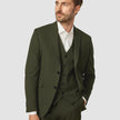 Essential Blazer Slim Moss Green Pinstripe