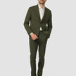 Essential Blazer Slim Moss Green Pinstripe