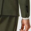 Essential Blazer Slim Moss Green Pinstripe