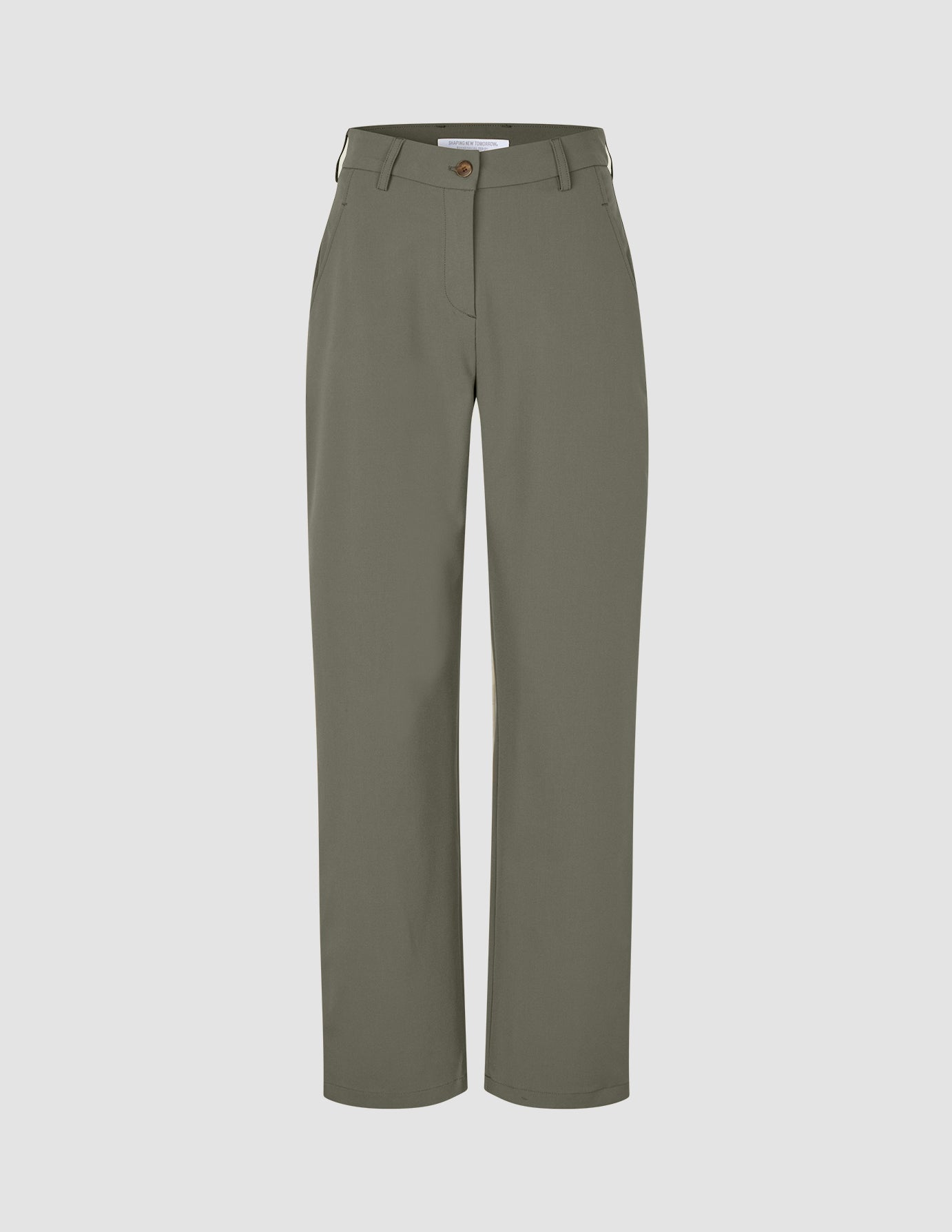 Essential Pants Straight Dark Olive