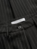 Essential Pants Wide Black Silver Pinstripe