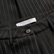 Essential Pants Wide Black Silver Pinstripe