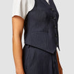 Essential Vest Short Navy Pinstripe