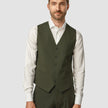 Essential Vest Moss Green Pinstripe