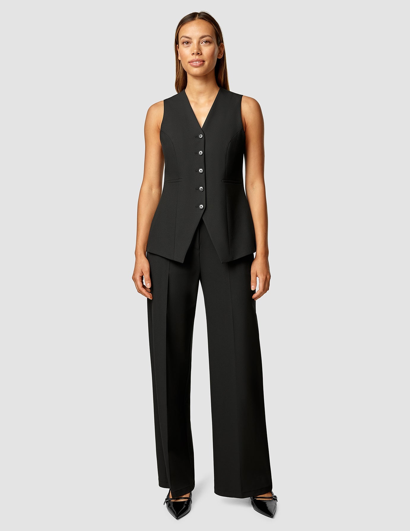 Essential Set Long Vest & Wide Pants