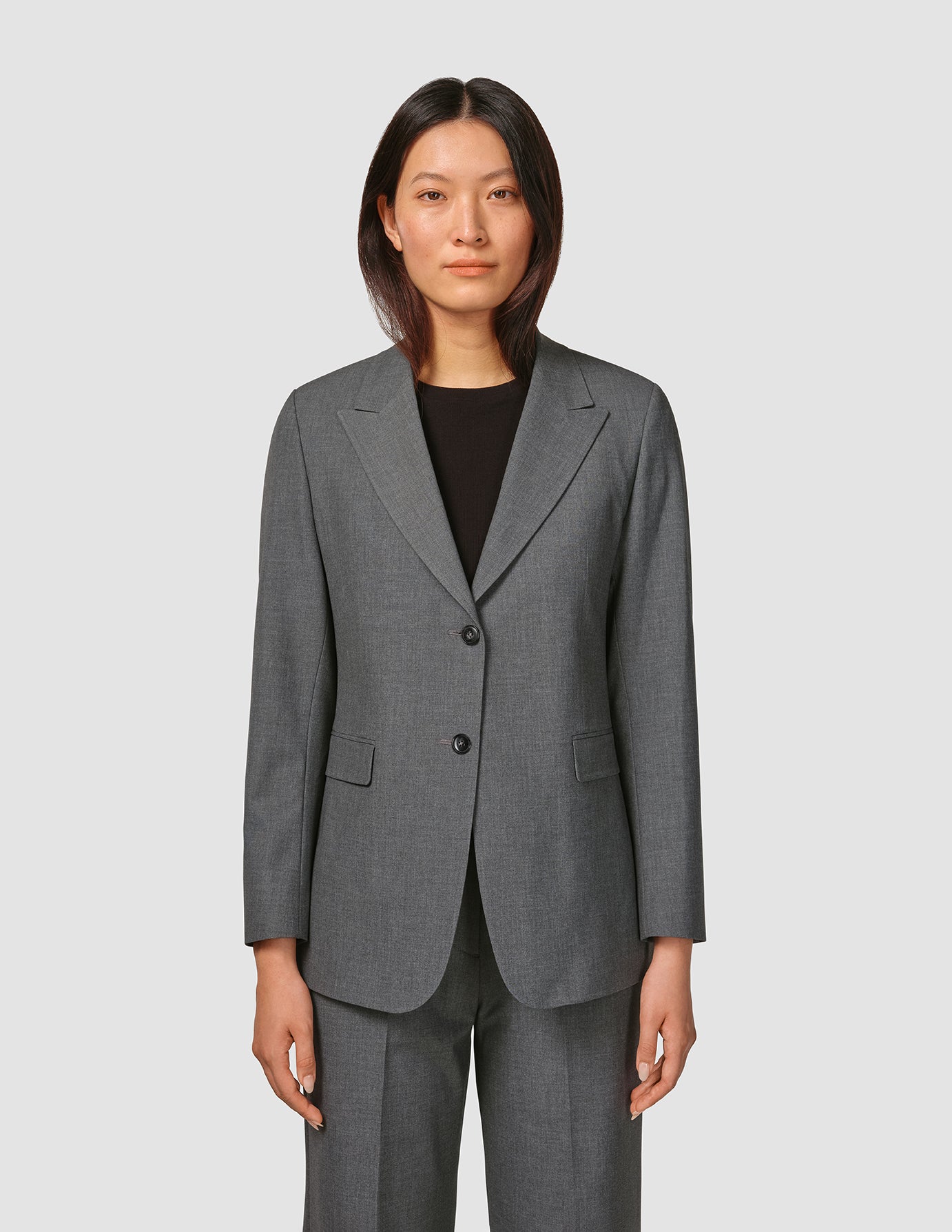 Essential Blazer Dark Grey Melange