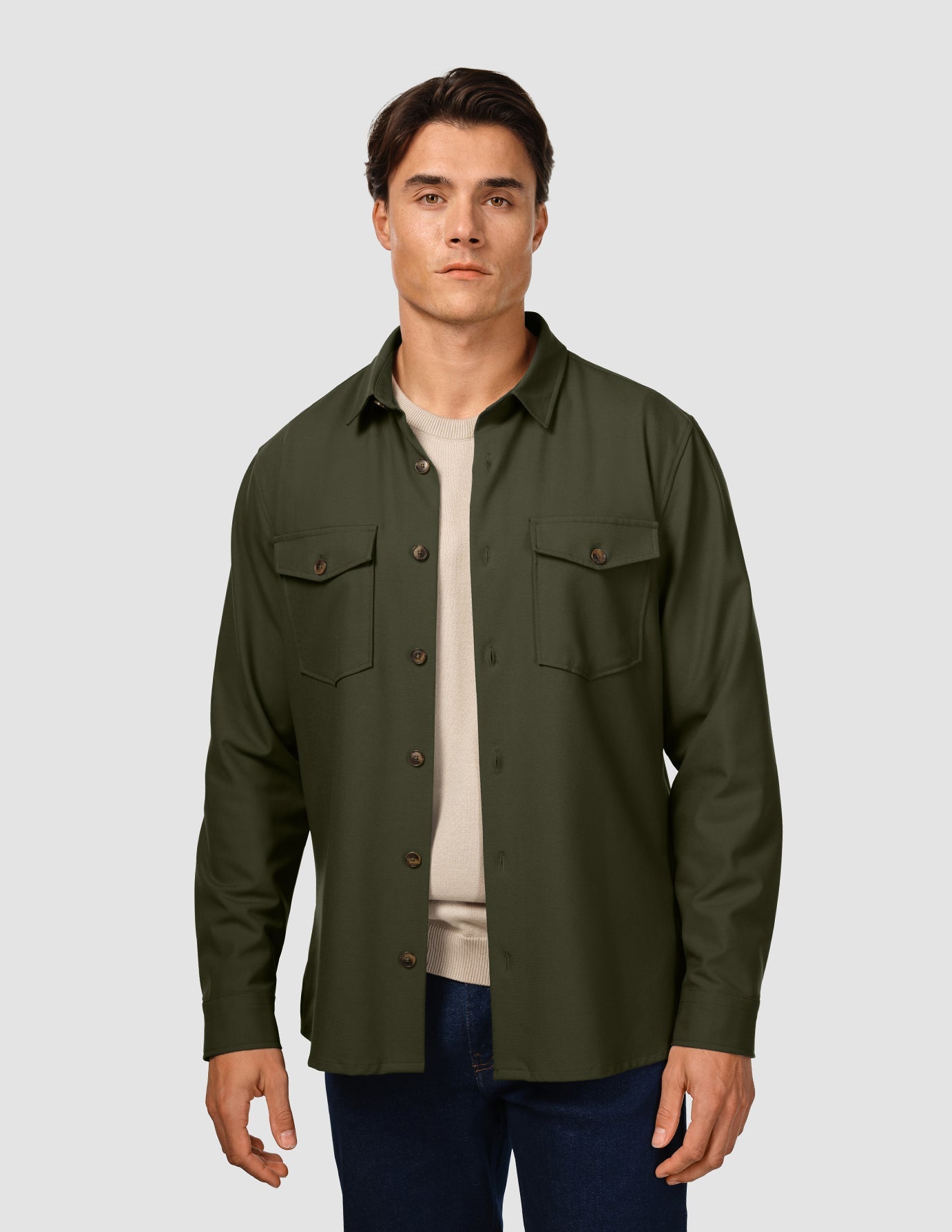 Essential Overshirt Clover Green