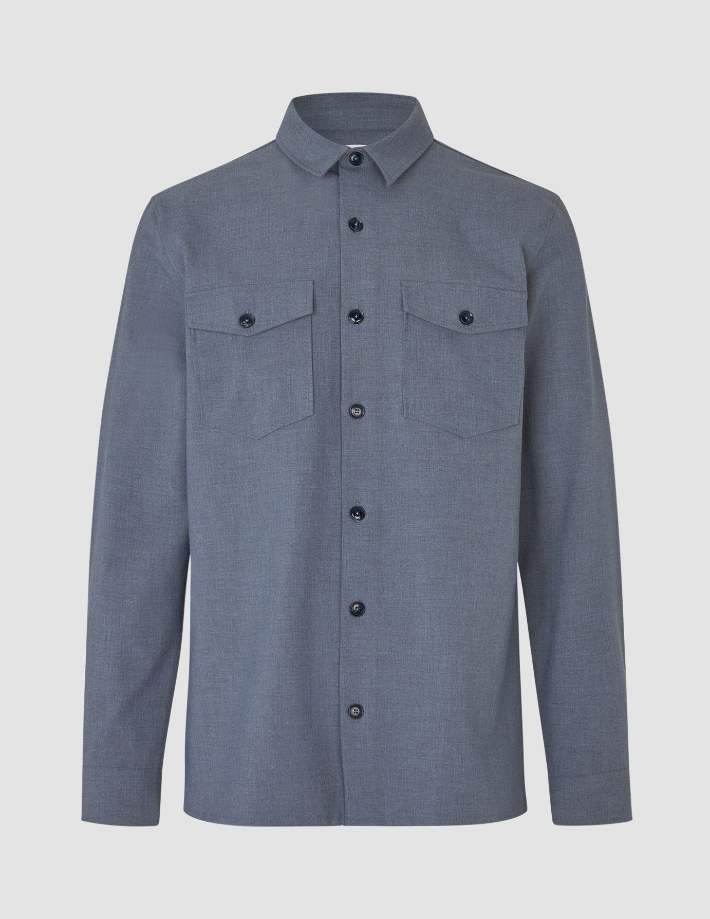 Essential Overshirt Storm Blue Melange