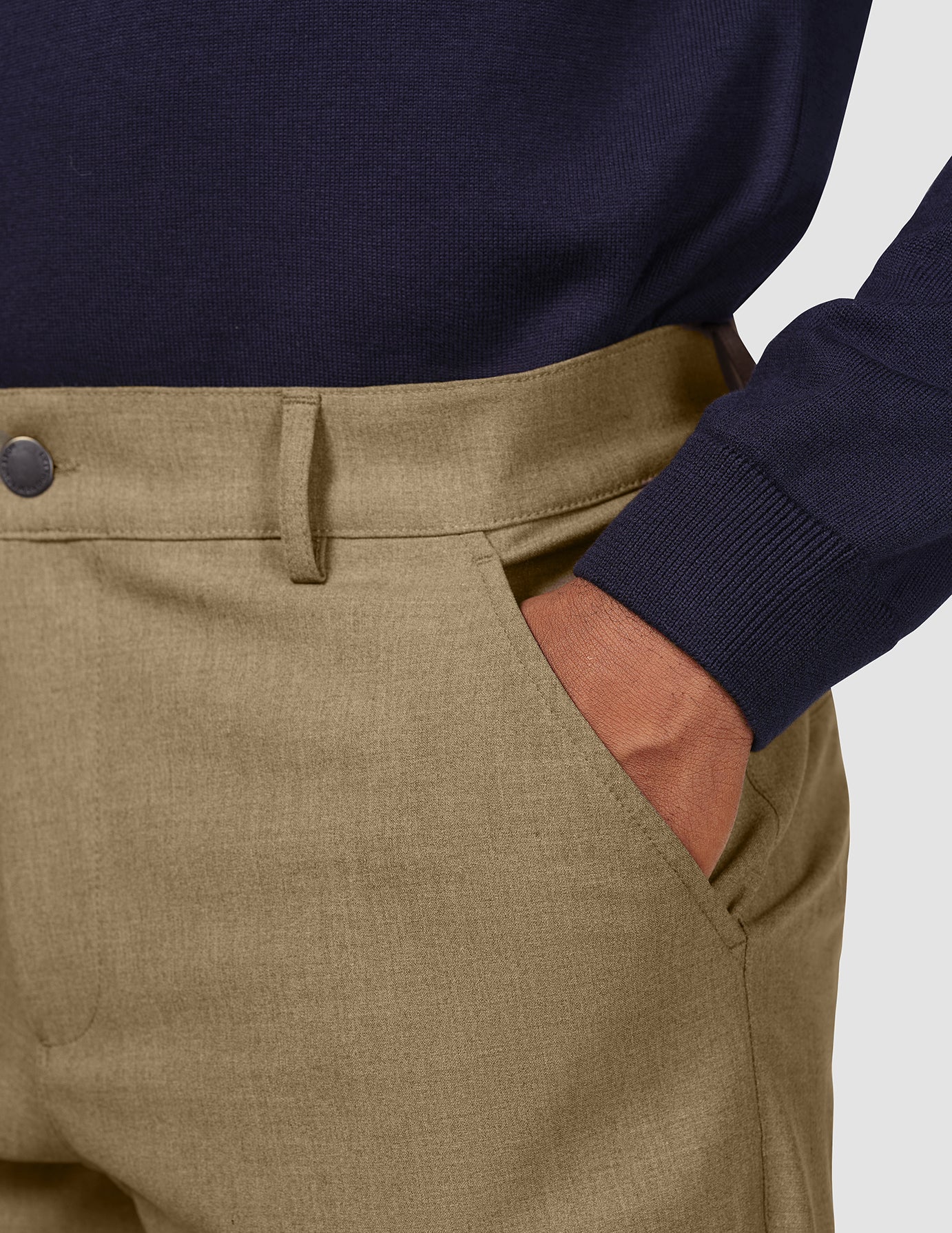 Essential Pants Regular Vintage Brown Melange