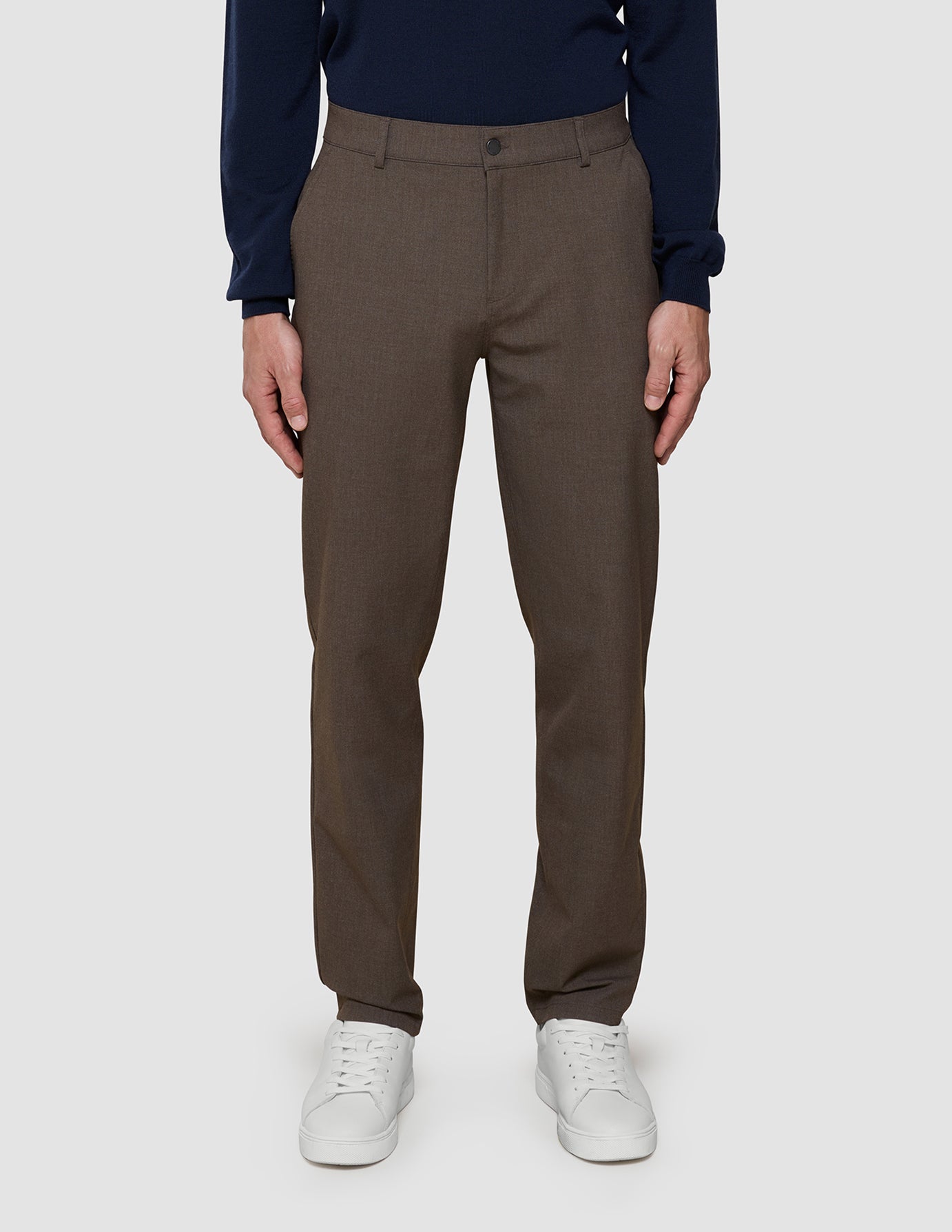 Essential Pants Regular Saddle Brown Melange