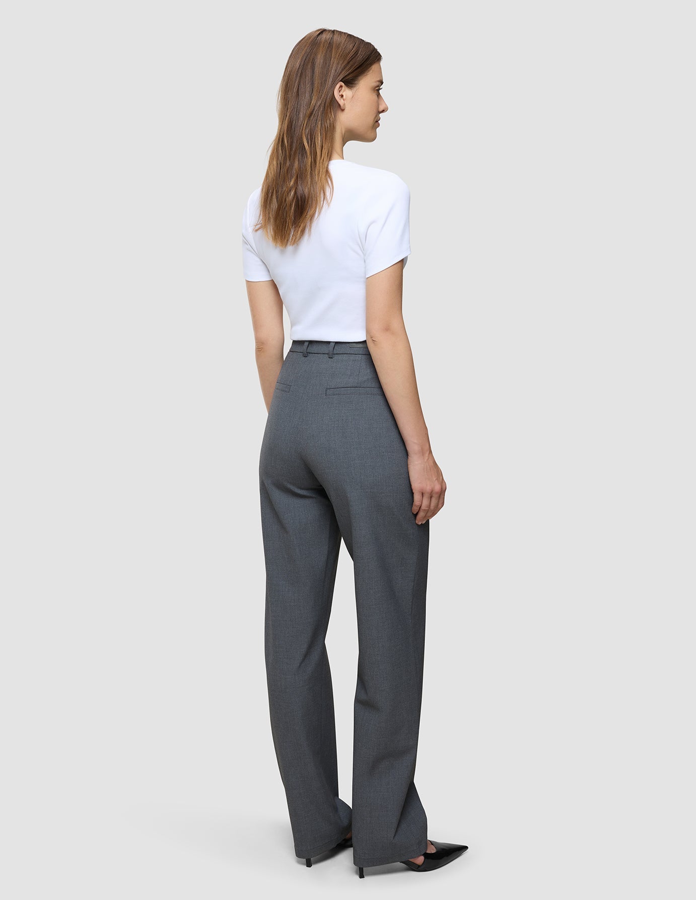 Women's Essential Pants Straight Dark Grey Melange