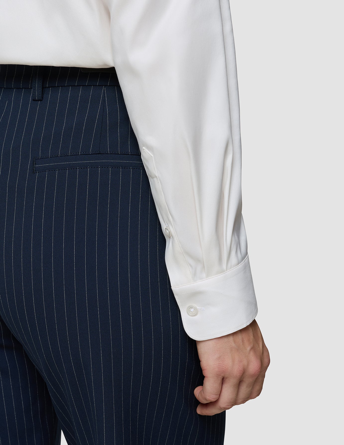 Essential Pants Straight Navy Pinstripe