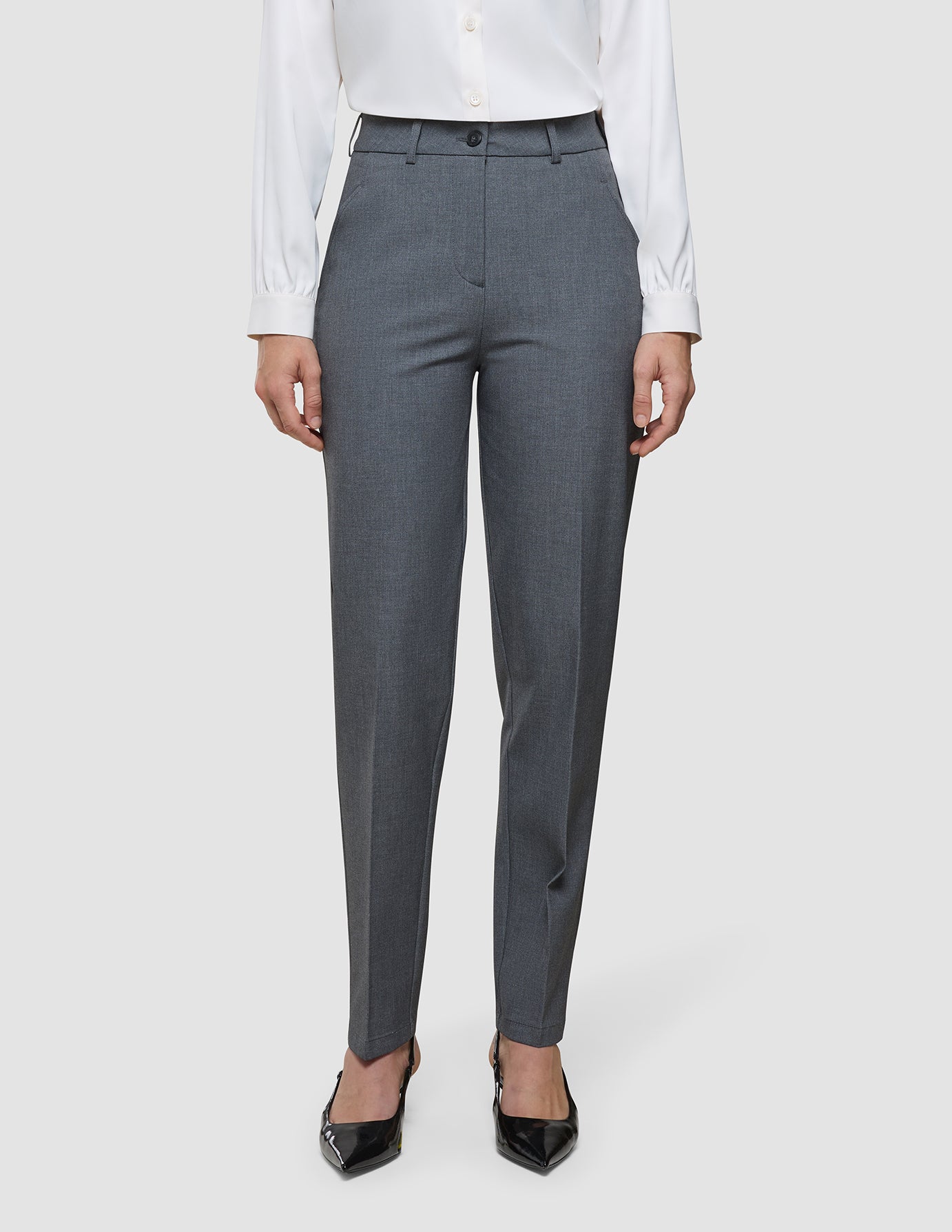 Women's Essential Pants Tapered Dark Grey Melange