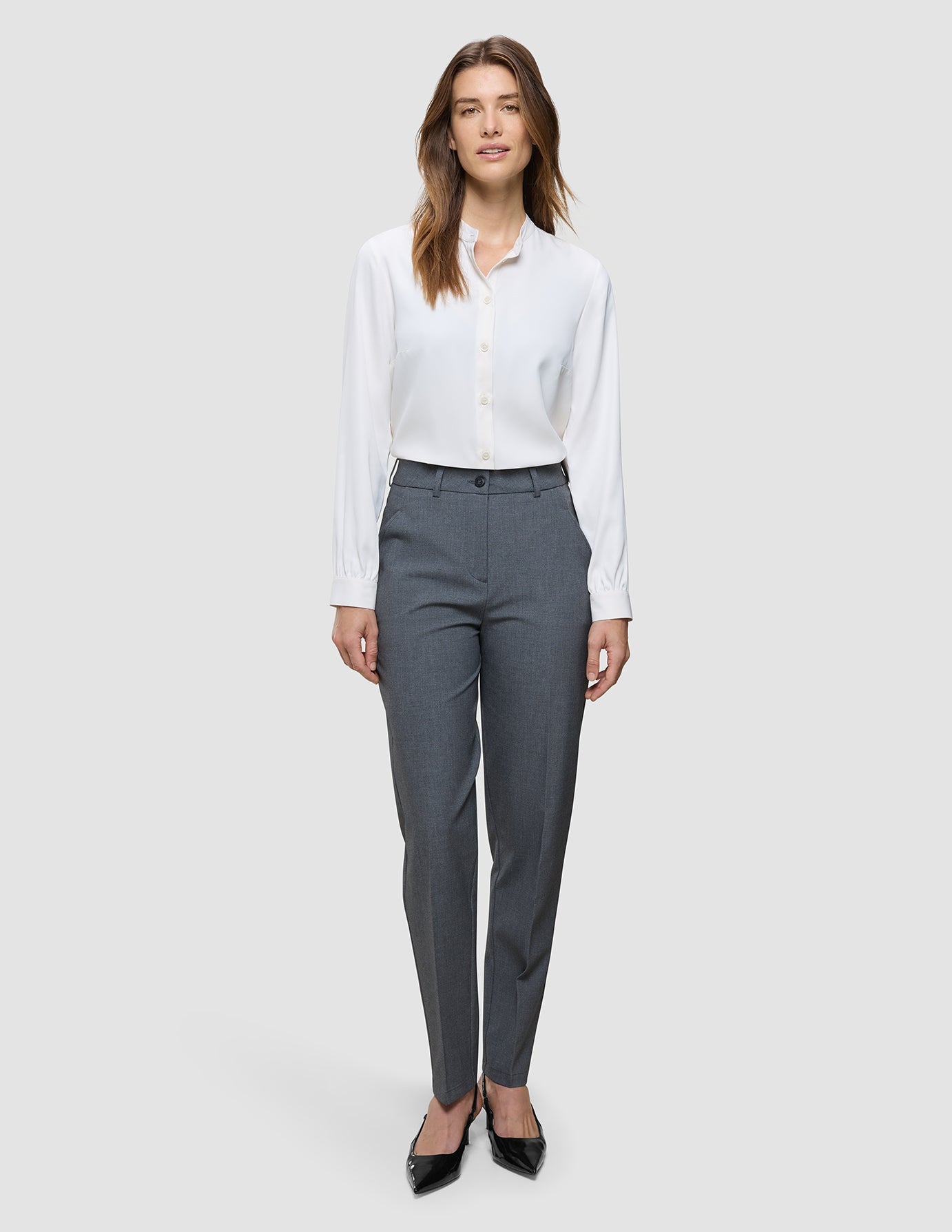 Women's Essential Pants Tapered Dark Grey Melange