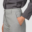 Essential Pants Wide Light Grey Pinstriped