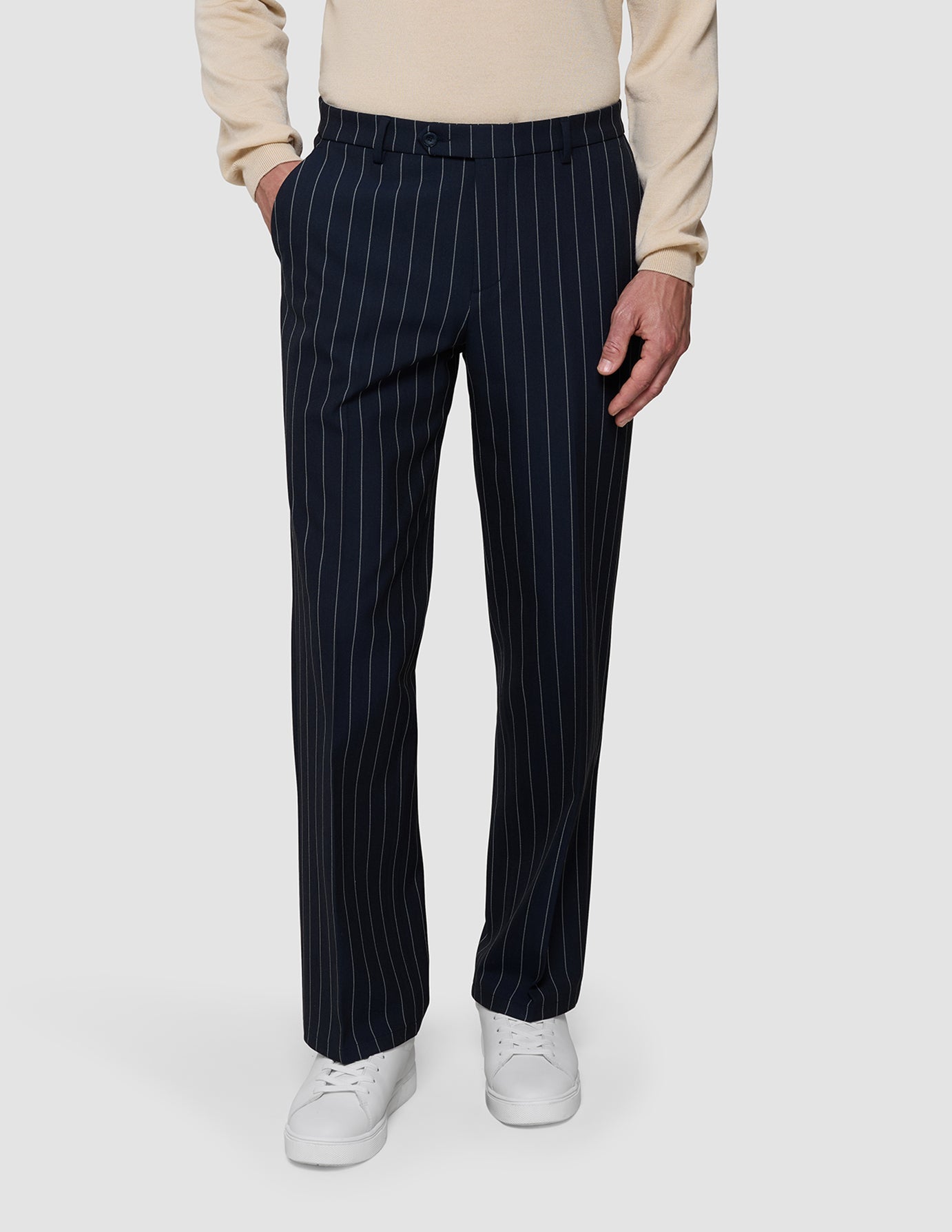 Essential Suit Pants Relaxed Fit Navy Stripes