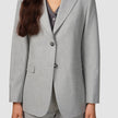 Essential Blazer Light Grey Pinstriped