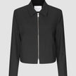 Essential Short Zip Jacket Black