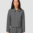 Essential Short Zip Jacket Dark Grey Melange