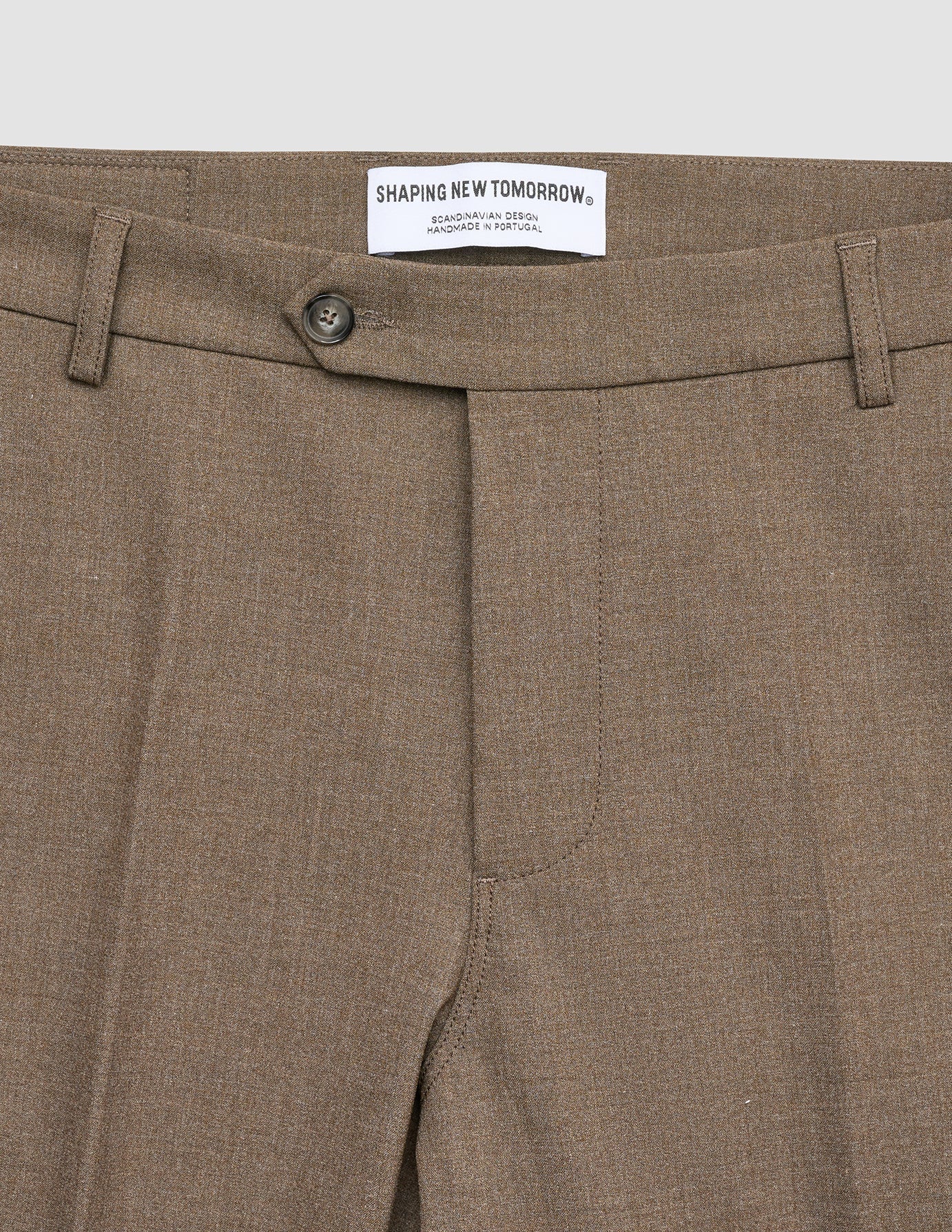 Essential Suit Pants Slim Saddle Brown Melange