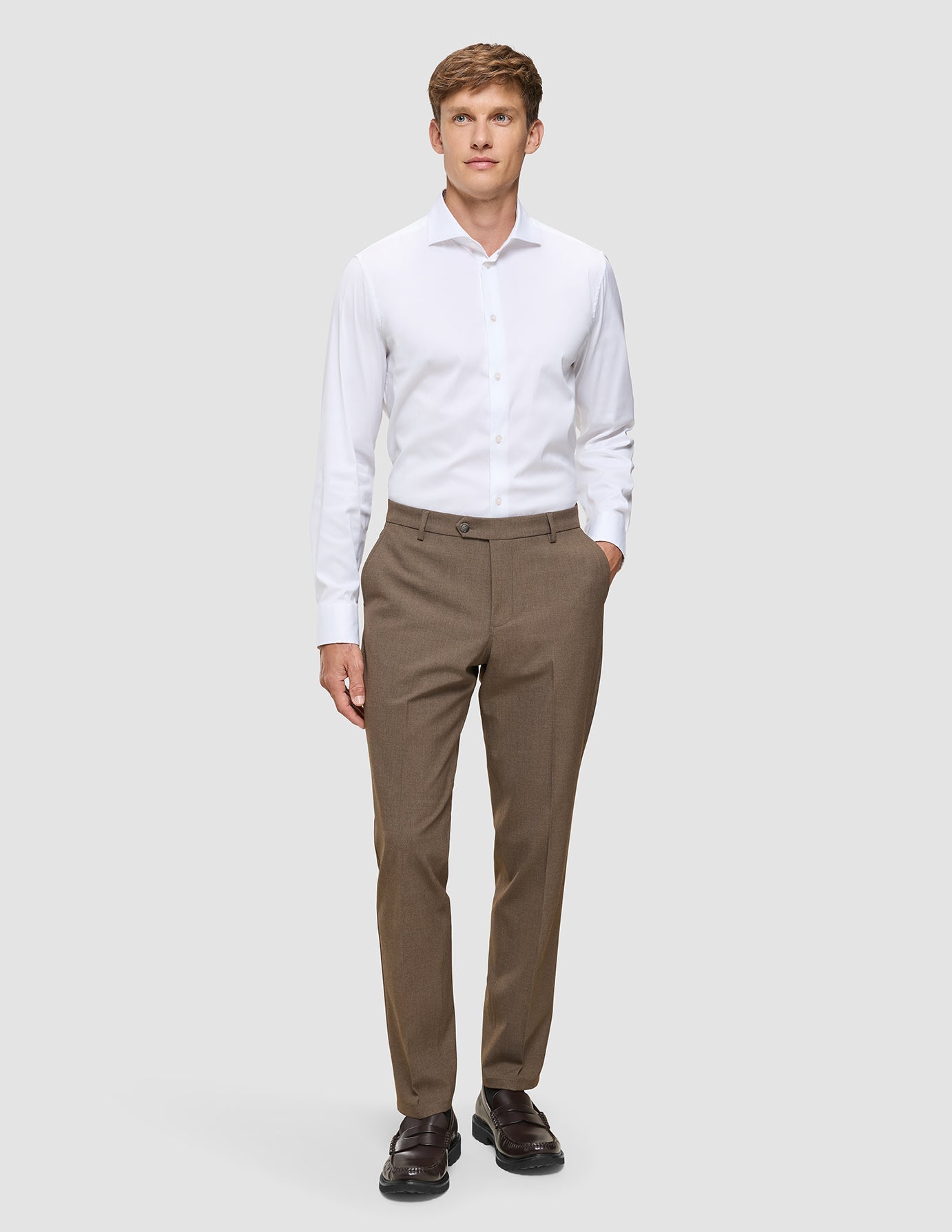 Essential Suit Pants Regular Saddle Brown Melange
