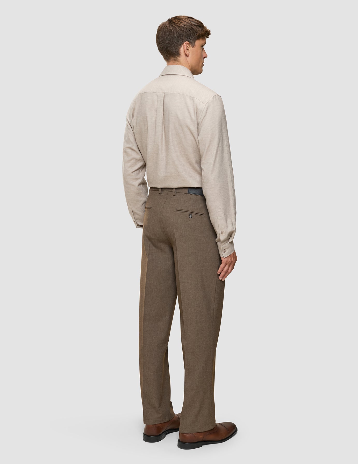 Essential Suit Pants Relaxed Fit Saddle Brown Melange