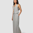 Essential Short Vest Light Grey Pinstriped