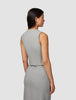Essential Short Vest Light Grey Pinstriped