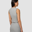 Essential Short Vest Light Grey Pinstriped