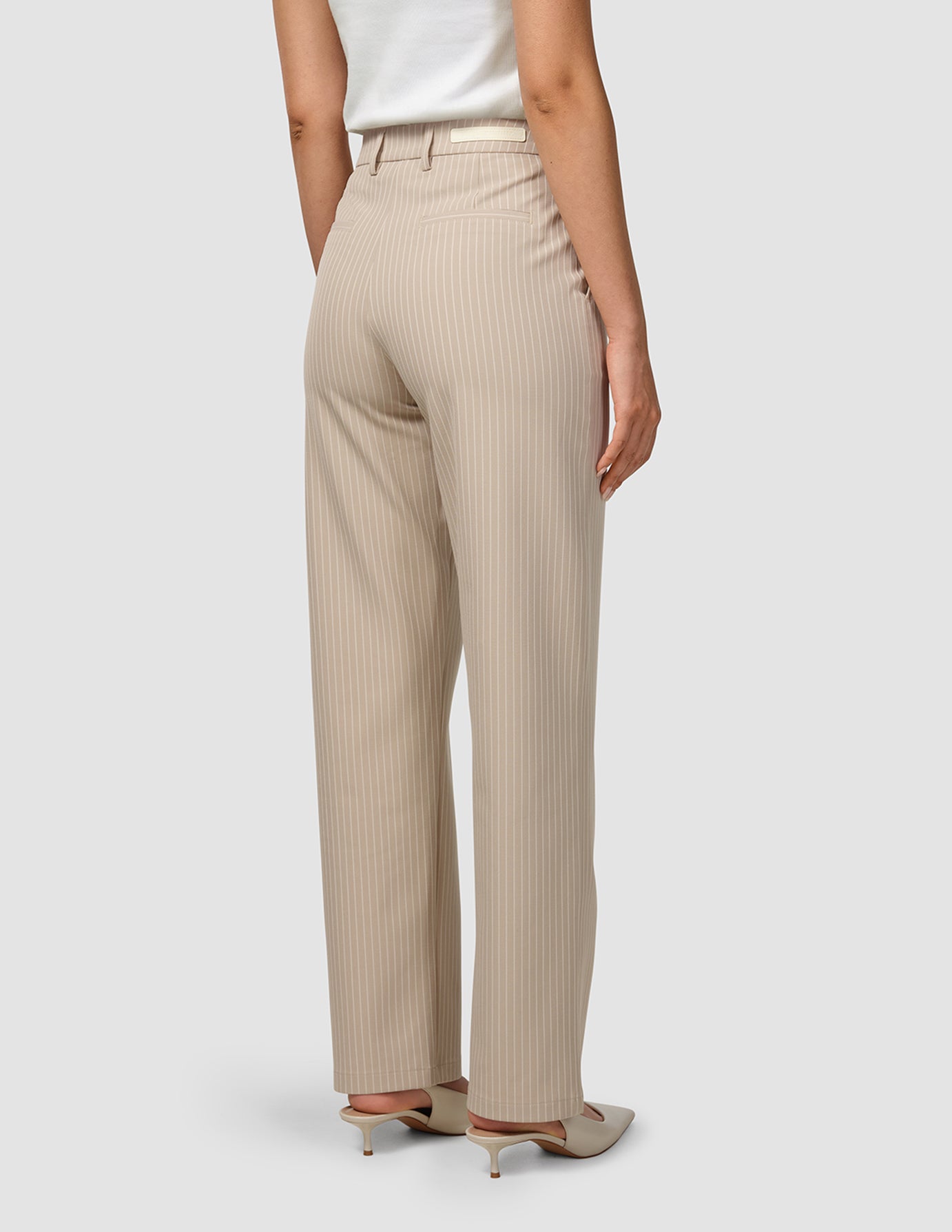 Essential Pants Straight Island Sand Pinstripe