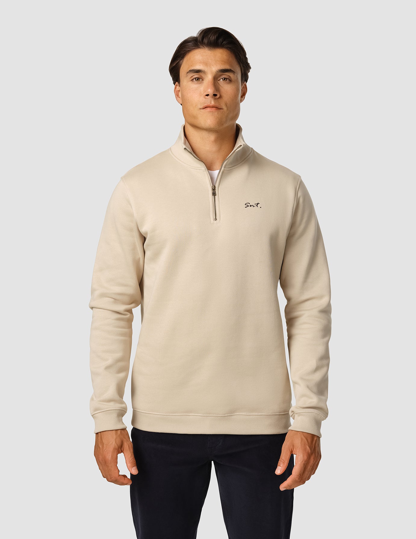 Everyday Half Zip Wooden Beige