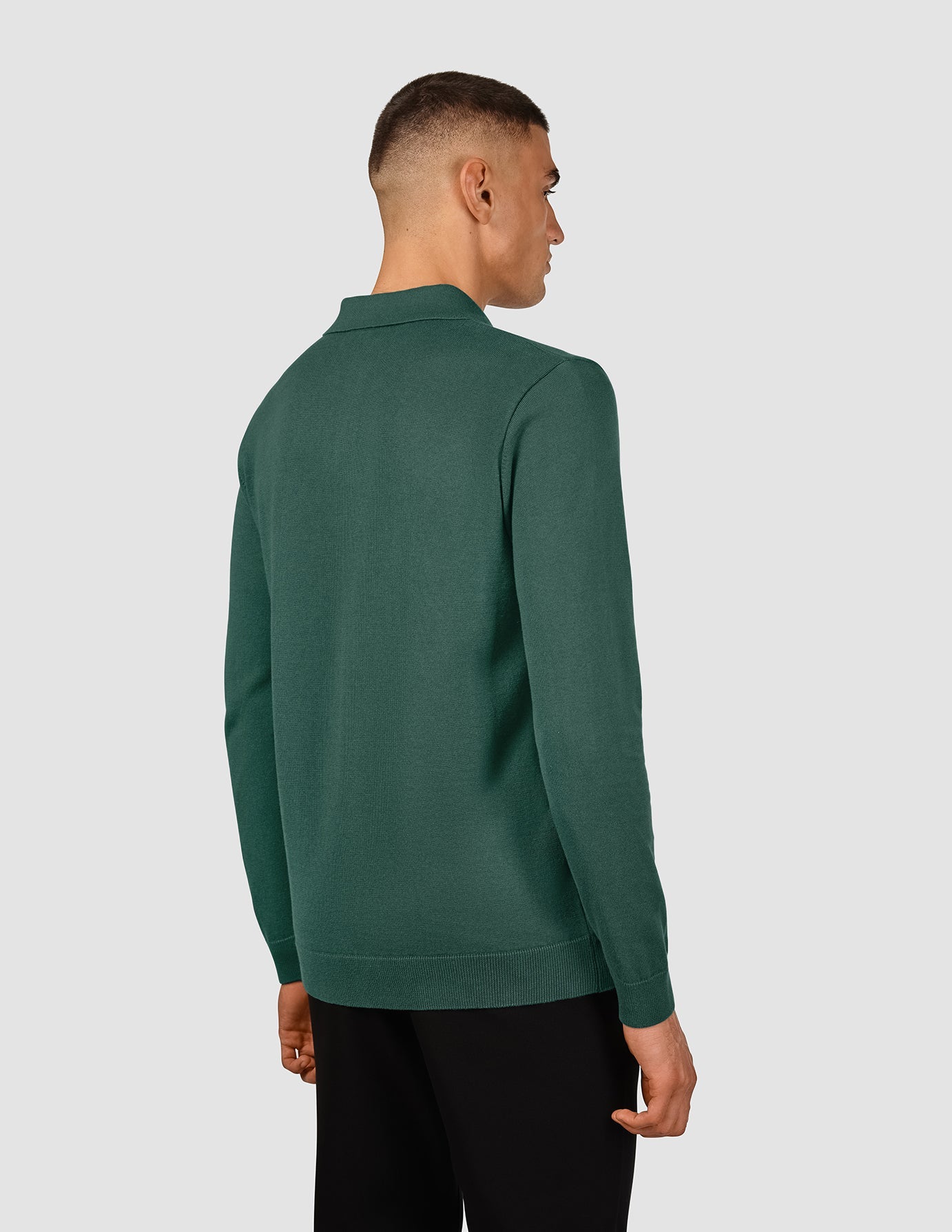 Everyday Knit Long Sleeve Polo Shadow Green