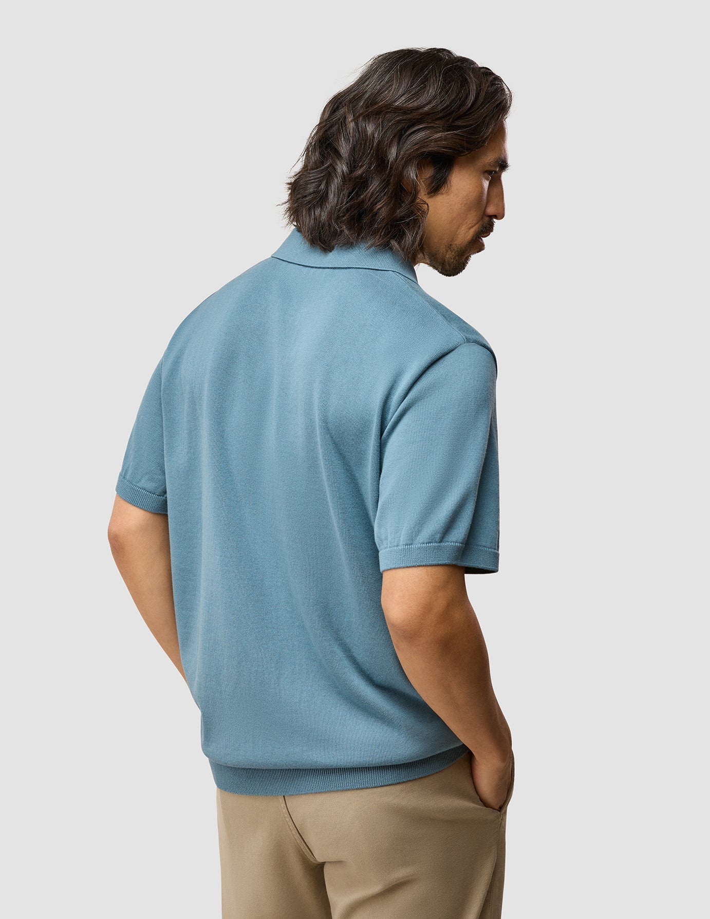 Everyday Knit Short Sleeve Polo Blue Mirage