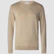 Fine Knit V-neck Khaki Molinaire