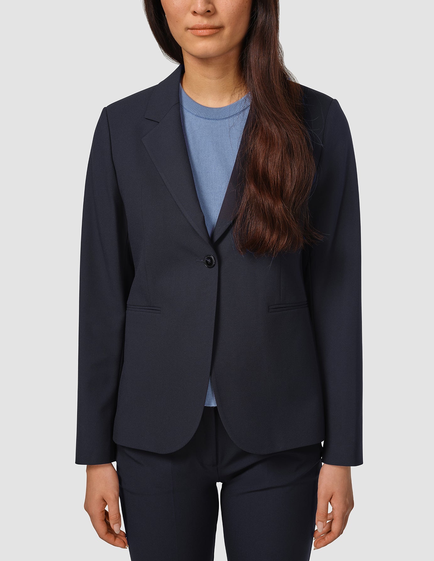 Essential Fitted Blazer Midnight Blue