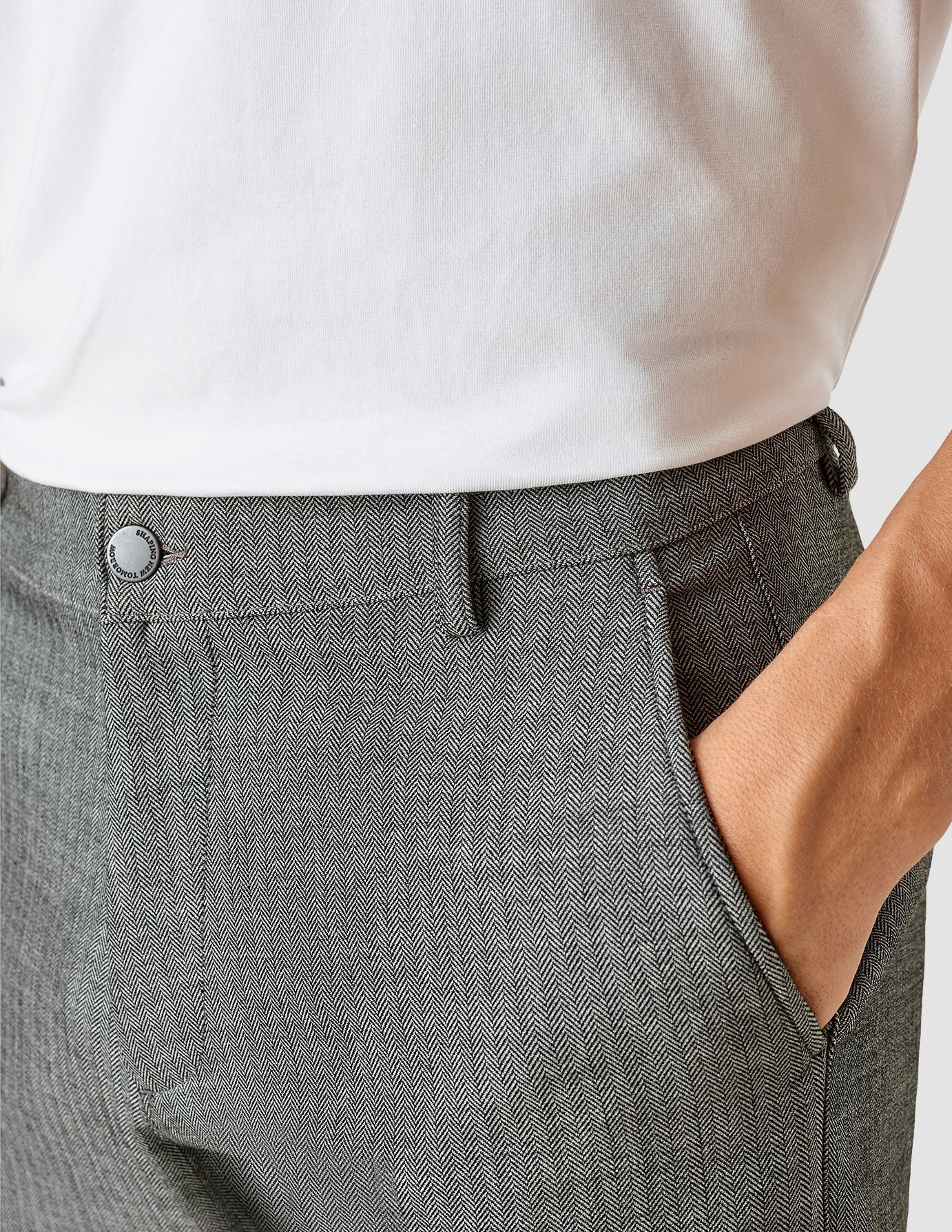 Heavy Edition Pants Regular Grey Herringbone 2.0