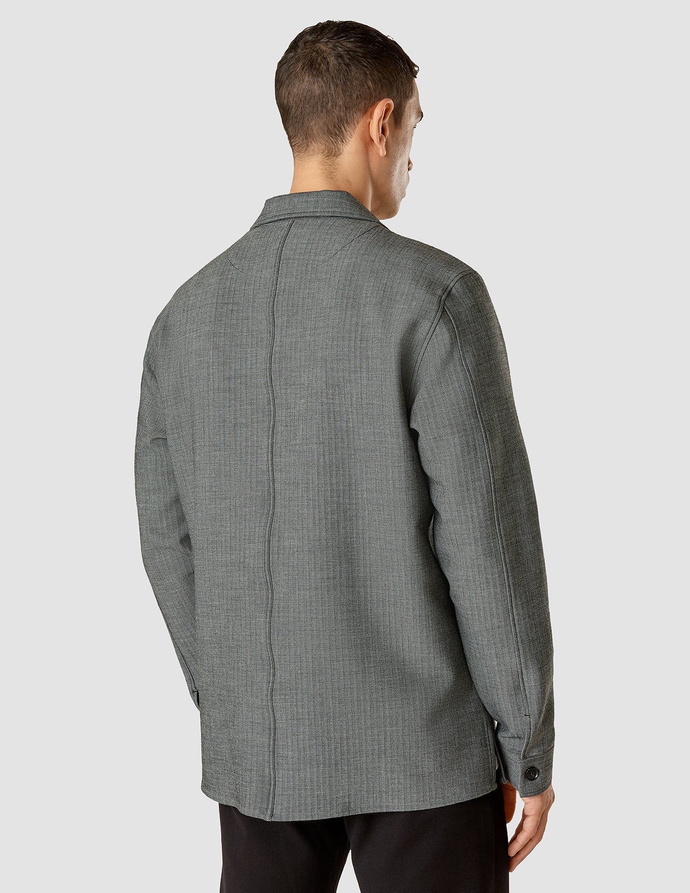 Heavy Edition Transitional Overshirt Grey Herringbone