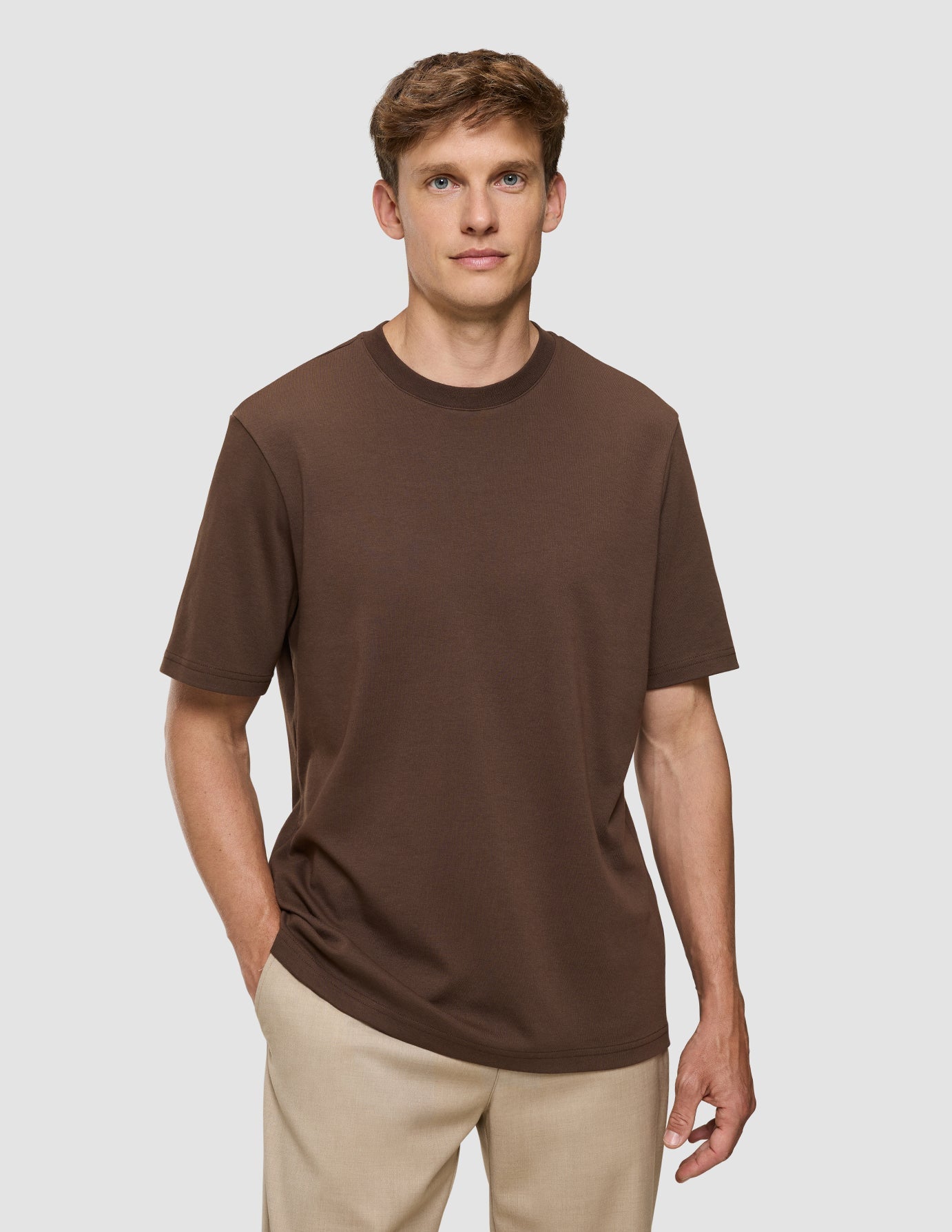Heavy Box Fit T-shirt Saddle Brown