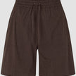 Linen Set Espresso Long Sleeved Shirt & Relaxed Shorts