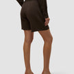 Linen Set Espresso Long Sleeved Shirt & Relaxed Shorts