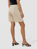 Linen Set Sandy Beige Long Sleeved Shirt & Relaxed Shorts