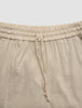 Linen Set Sandy Beige Long Sleeved Shirt & Relaxed Shorts
