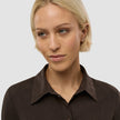 Linen Set Espresso Long Sleeved Shirt & Relaxed Shorts